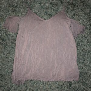 Grey Tank Top with ruffled sleeves